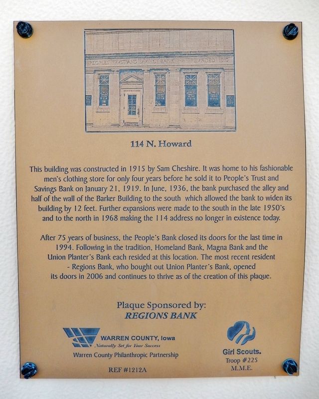 114 North Howard Marker image. Click for full size.