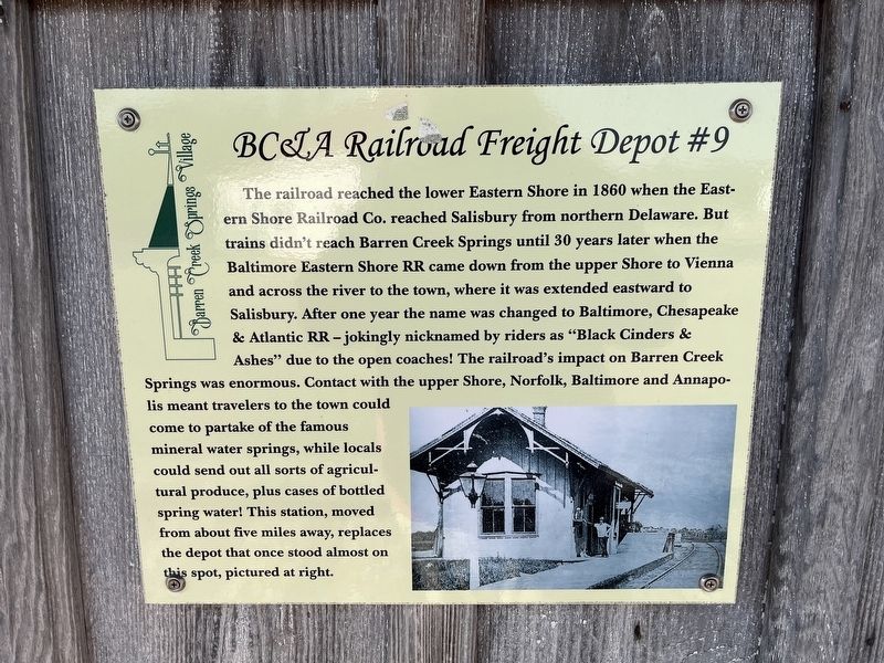 BC&A Railroad Freight Depot Marker image. Click for full size.