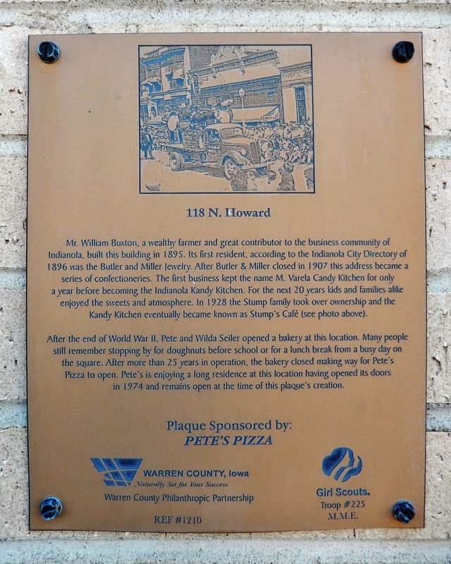 118 North Howard Marker. Click for full size. 118 North Howard Marker image. Click for full size.