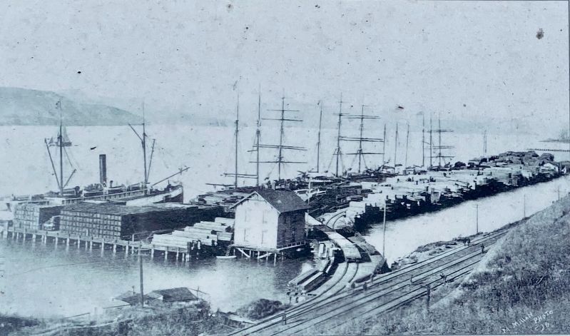 Marker inset: <i>Railway and shipping met here...</i>. Click for full size. Marker inset: <i>Railway and shipping met here...</i> image. Click for full size.