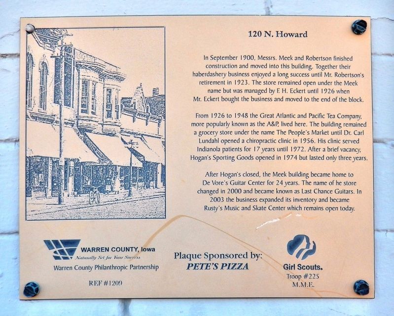 120 North Howard Marker image. Click for full size.