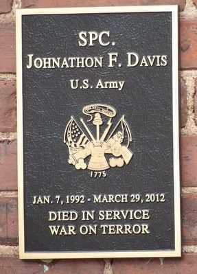 SPC. Johnathan F. Davis Marker image. Click for full size.