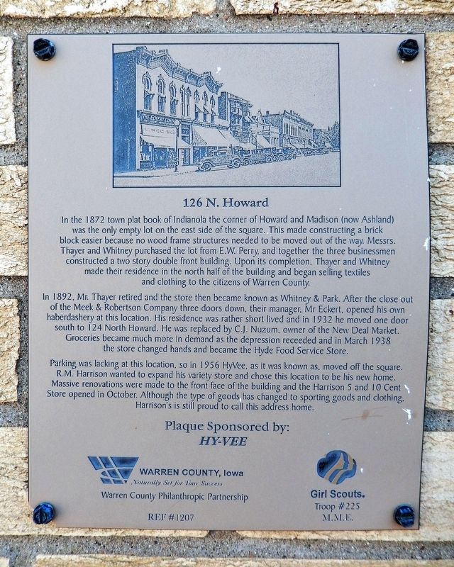 126 North Howard Marker. Click for full size. 126 North Howard Marker image. Click for full size.