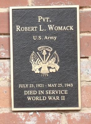 Pvt. Robert L. Womack Marker image. Click for full size.