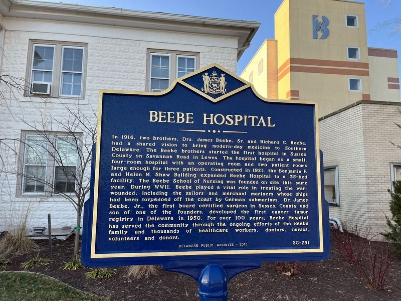 Beebe Hospital Marker image. Click for full size.