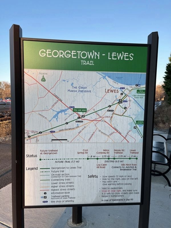 Georgetown-Lewes Trail sign image. Click for full size.