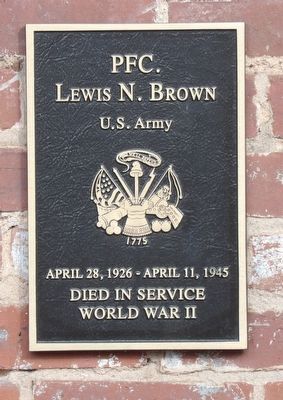 PFC. Lewis N. Brown Marker image. Click for full size.