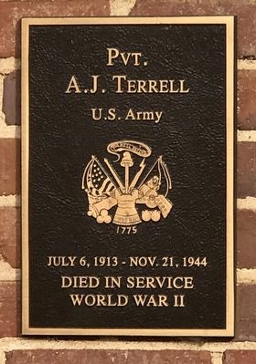 Pvt. A.J. Terrell Marker image. Click for full size.