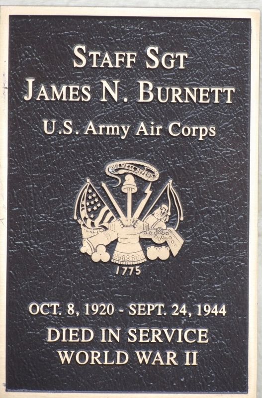 Staff Sgt James N. Burnett Marker image. Click for full size.