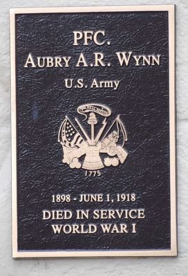 PFC. Aubrey A.R. Wynn Marker image. Click for full size.