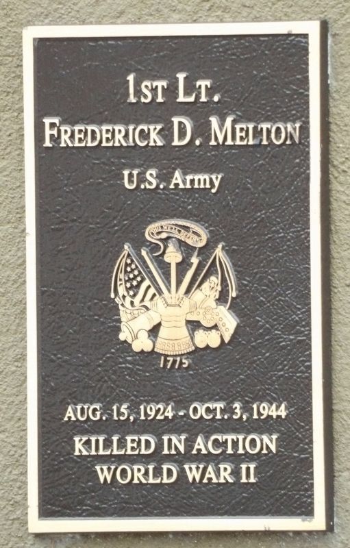 1st Lt. Frederick D. Melton Marker image. Click for full size.