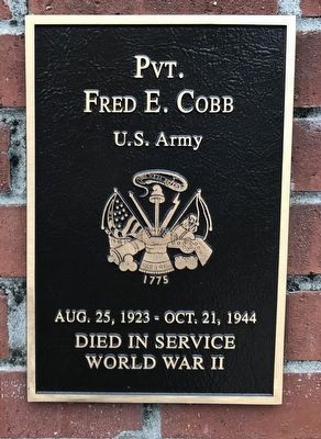 Pvt. Fred E. Cobb Marker image. Click for full size.