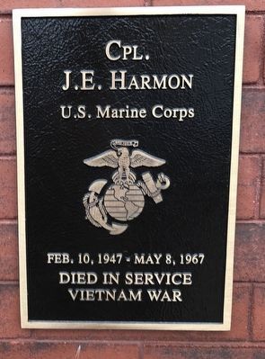 Cpl. J.E. Harmon Marker image. Click for full size.