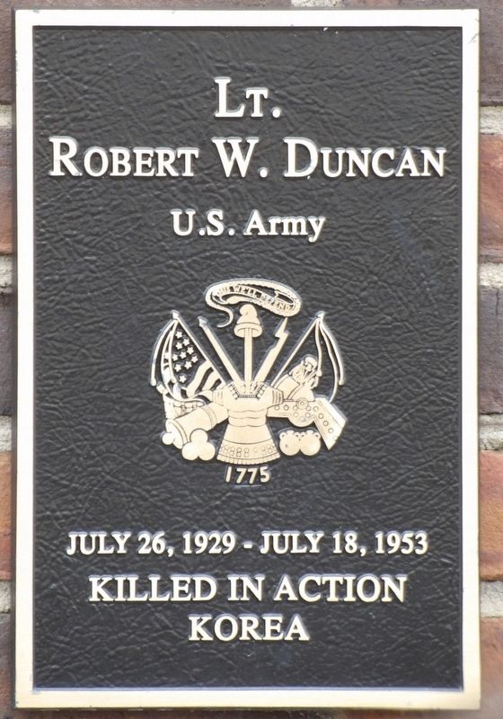 Lt. Robert W. Duncan Marker image. Click for full size.