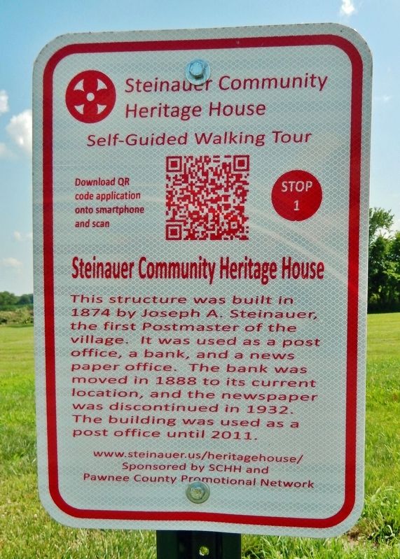 Steinauer Community Heritage House Marker image. Click for full size.