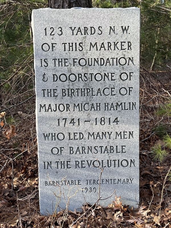 Birthplace of Major Micah Hamlin Marker image. Click for full size.