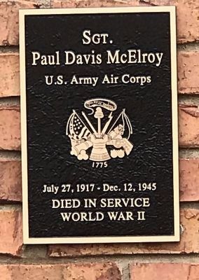 Sgt. Paul Davis McElroy Marker image. Click for full size.