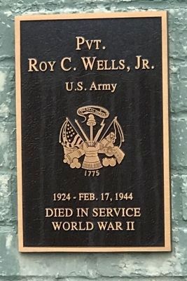 Pvt. Roy C. Wells, Jr. Marker image. Click for full size.