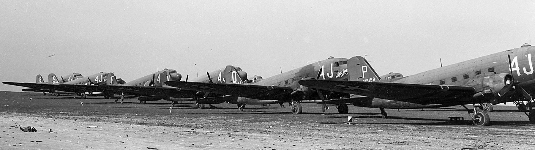 C-47s of the 305th Troop Carrier Squadron of the 442<sup>nd</sup> Troop Carrier Group image. Click for full size.