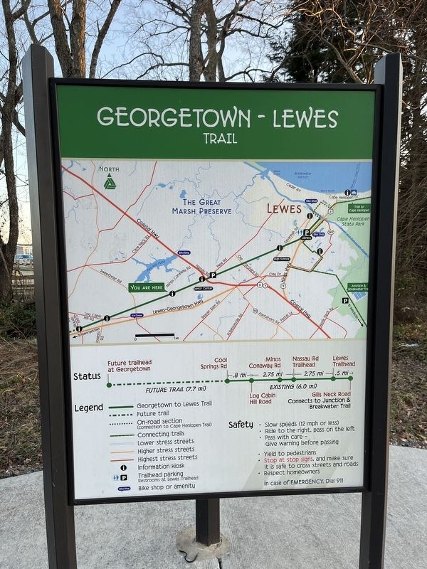 Georgetown-Lewes Trail sign image. Click for full size.