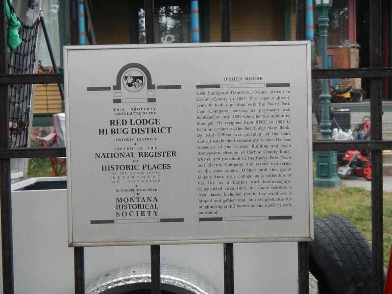 O'Shea House Marker. Click for full size. O'Shea House Marker image. Click for full size.