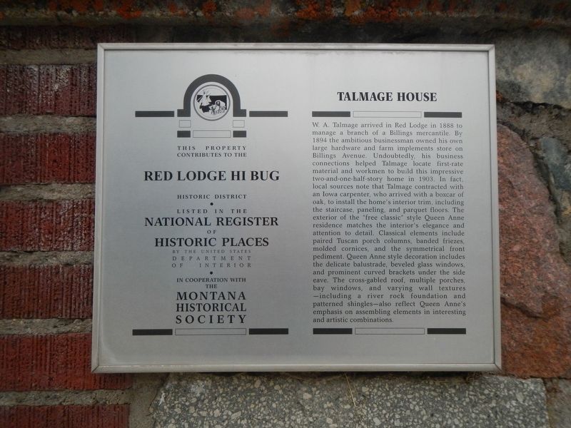 Talmage House Marker image. Click for full size.