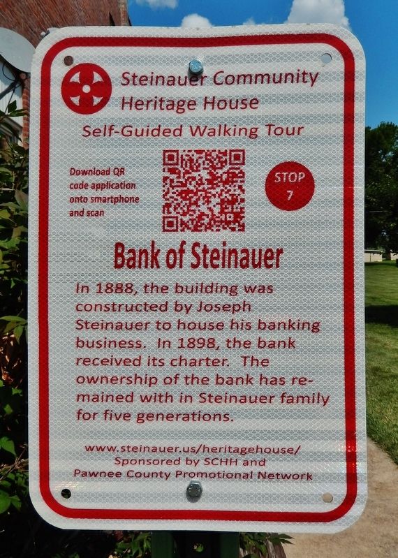 Bank of Steinauer Marker image. Click for full size.