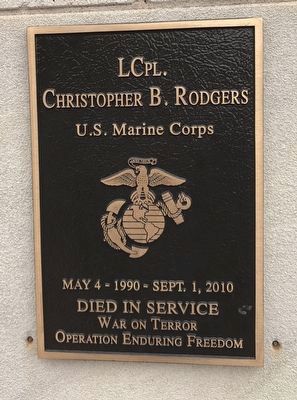 LCpl. Christopher B. Rodgers Marker image. Click for full size.
