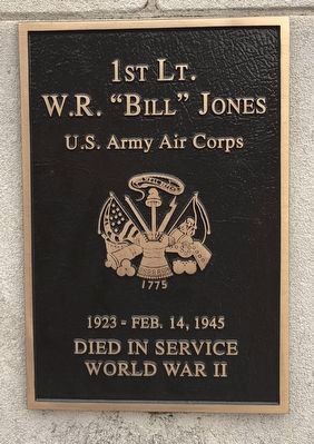 1st Lt. W.R. "Bill" Jones Marker image. Click for full size.