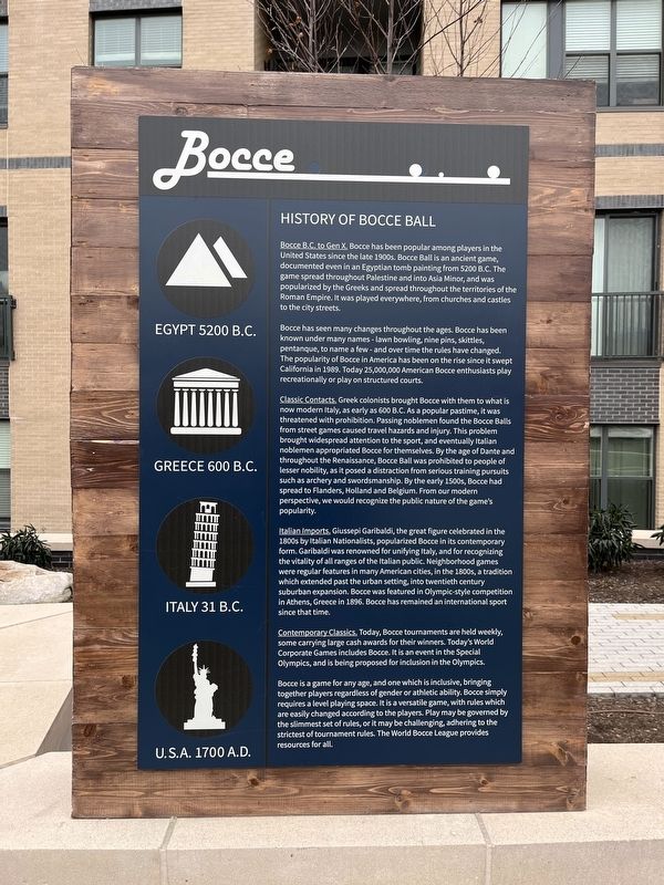 History of Bocce Ball Marker image. Click for full size.