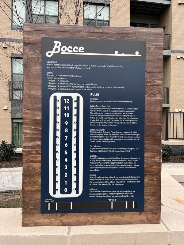 Instructional sign for Bocce image. Click for full size.