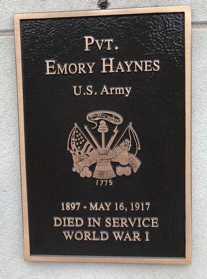 Pvt. Emory Haynes Marker image. Click for full size.