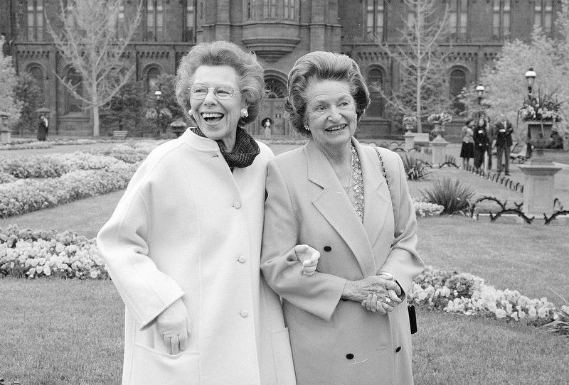 Enid Haupt (left) and Lady Bird Johnson (1988). Click for more information. Enid Haupt (left) and Lady Bird Johnson (1988) image. Click for more information.