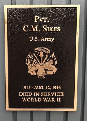 Pvt. C.M. Sikes Marker image. Click for full size.
