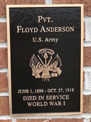 Pvt. Floyd Anderson Marker. Click for full size. Pvt. Floyd Anderson Marker image. Click for full size.