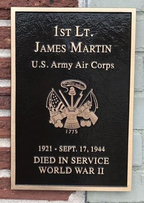 1st Lt. James Martin Marker. Click for full size. 1st Lt. James Martin Marker image. Click for full size.