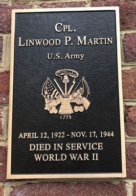 Cpl. Linwood P. Martin Marker image. Click for full size.