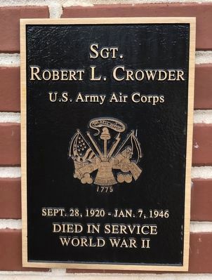 Sgt. Robert L. Crowder Marker image. Click for full size.
