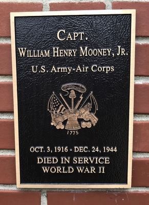 Capt. William Henry Mooney, Jr. Marker image. Click for full size.