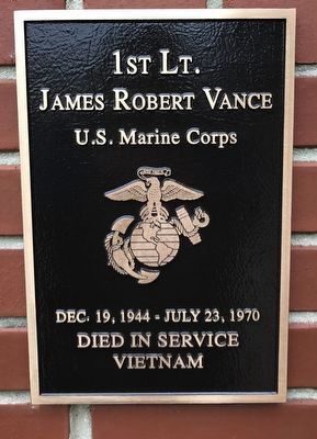 1st Lt. James Robert Vance Marker image. Click for full size.