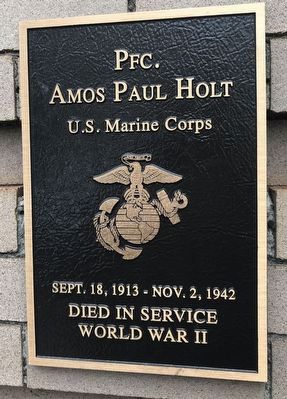 Pfc. Amos Paul Holt Marker image. Click for full size.