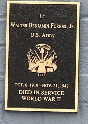 Lt. Walter Benjamin Forbes, Jr. Marker image. Click for full size.