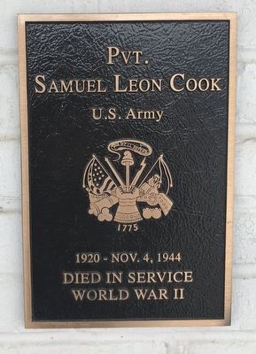 Pvt. Samuel Leon Cook Marker image. Click for full size.