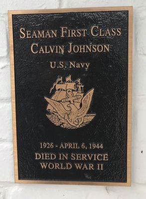 Seaman First Class Calvin Johnson Marker image. Click for full size.