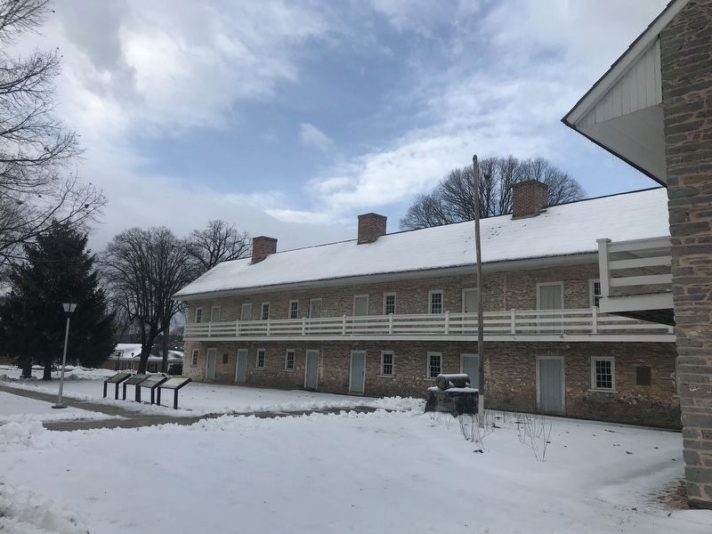 The Frederick Town Barracks Marker. Click for full size. The Frederick Town Barracks Marker image. Click for full size.
