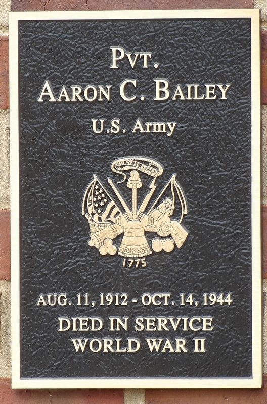 Pvt. Aaron C. Bailey Marker image. Click for full size.