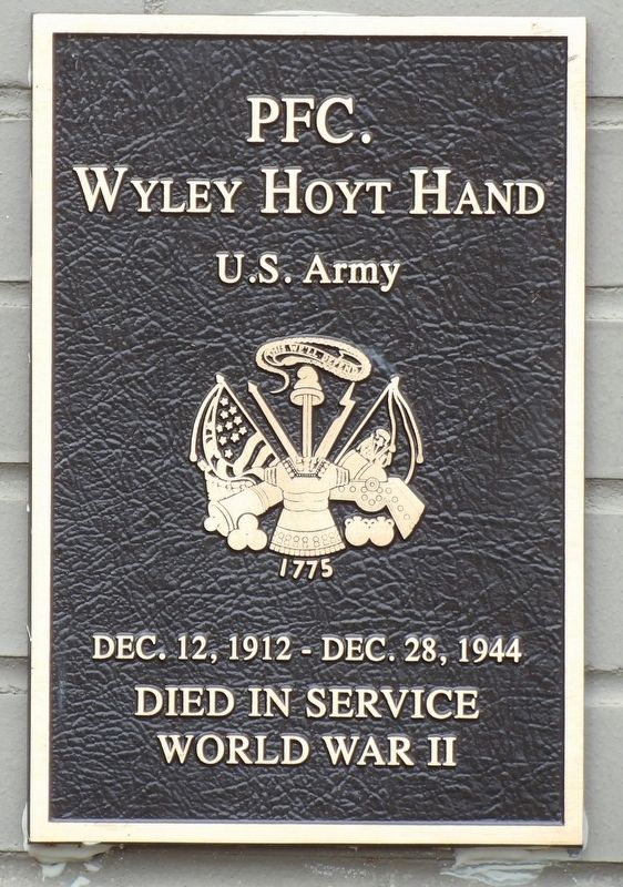 PFC. Wyley Hoyt Hand Marker image. Click for full size.