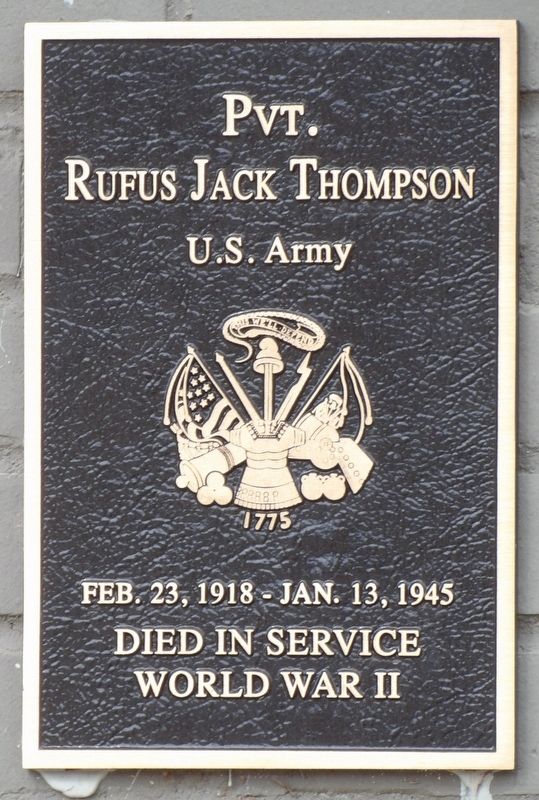 Pvt. Rufus Jack Thompson Marker image. Click for full size.