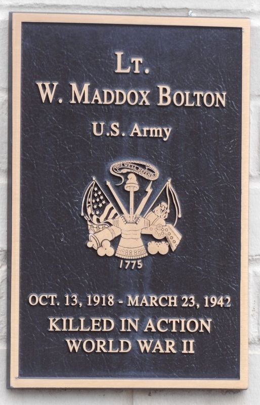 Lt. W. Maddox Bolton Marker image. Click for full size.