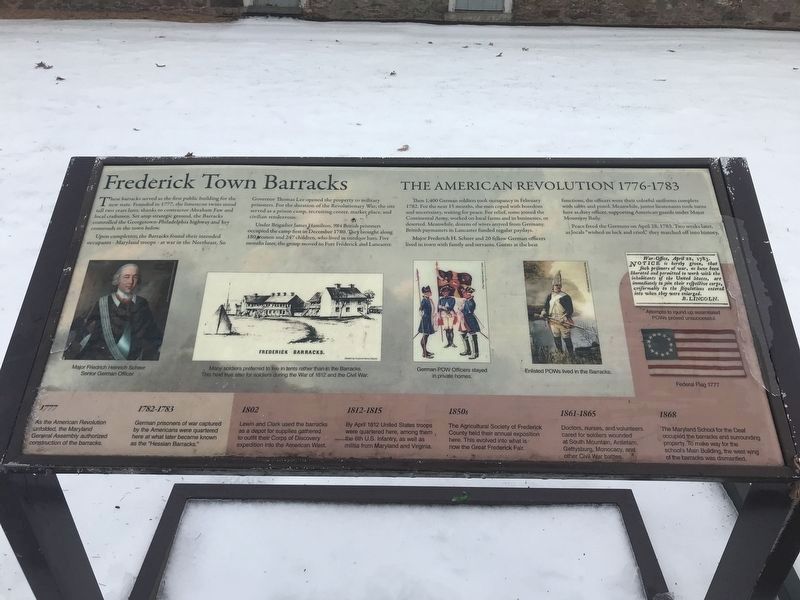 Frederick Town Barracks Marker image. Click for full size.